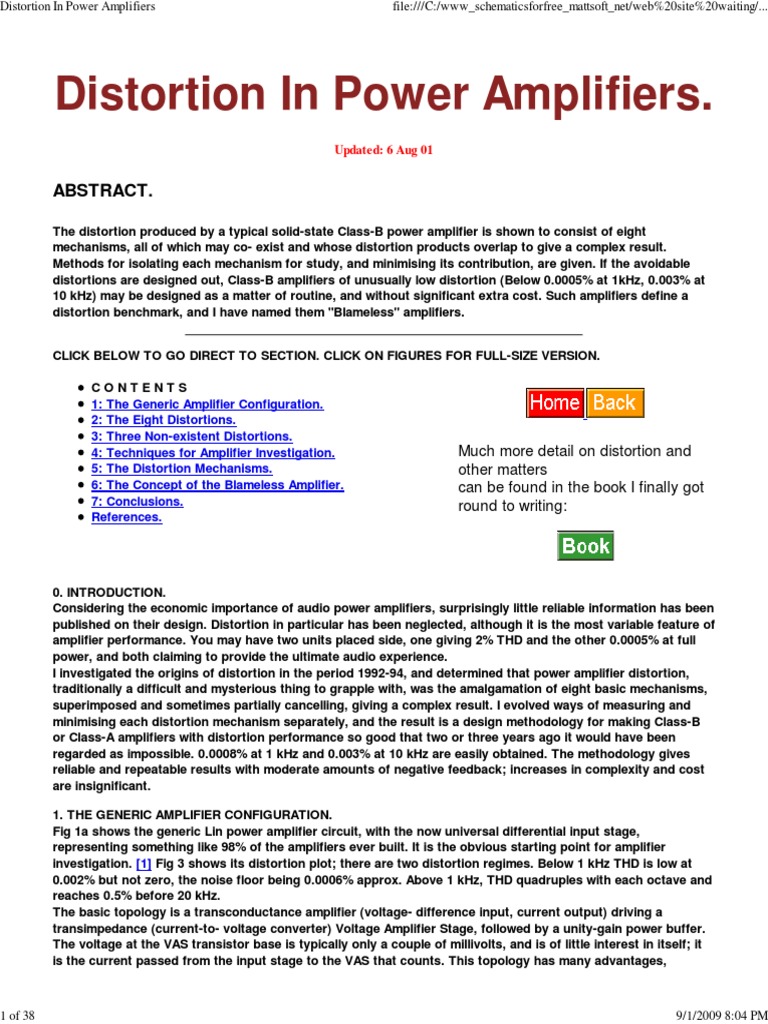 Distortion in Power Amplifiers PDF Amplifier Distortion