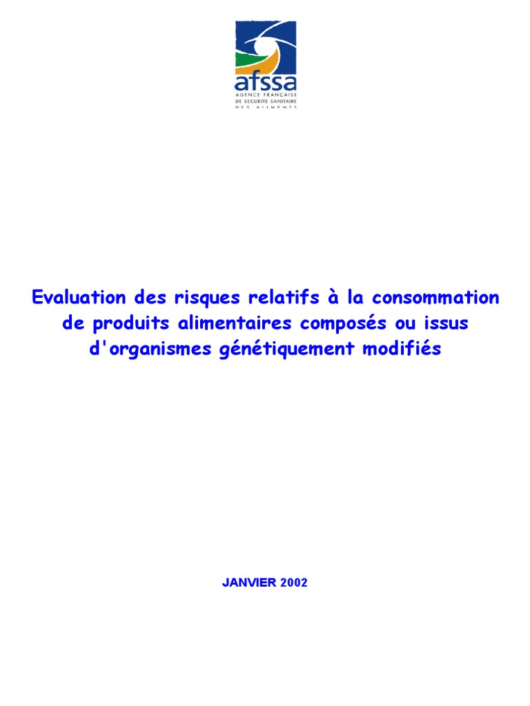 Afssa 2002 | PDF | Organisme génétiquement modifié | Résistance aux ...