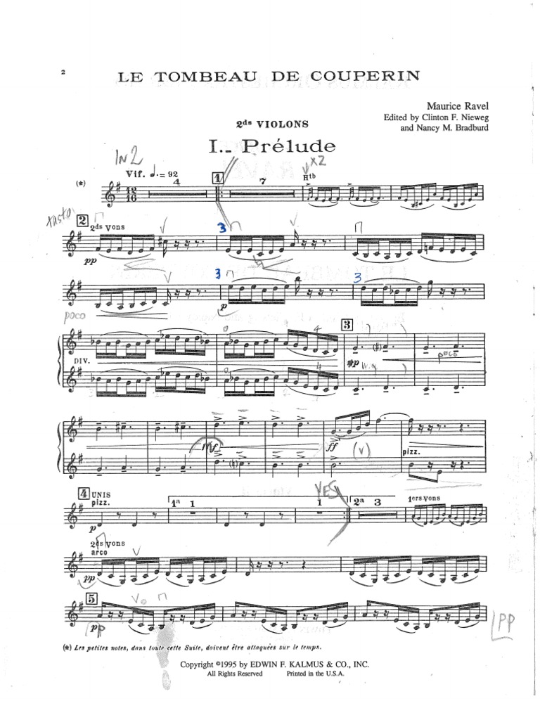 RAVEL Le Tombeau de Couperin (VLN 2) PDF