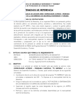 Terminos de Referencia: "Sub Gerencia de Desarrollo Economico Y Turismo"