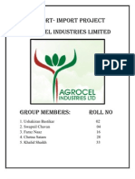 Agrocel's export-import project report