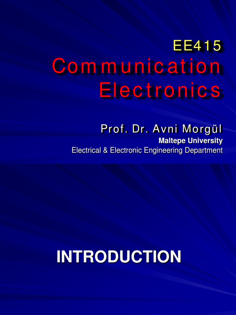 2022 - EE415 - Chapter 1 Introduction | PDF | Amplifier | Electronic ...