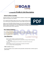 Company Profile & Job Description: About Up Roar Learning
