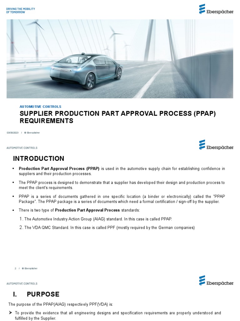 Supplier Production Part Approval Process PPAP PDF Business Process