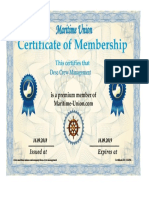 Maritime Union - Premium Certificate