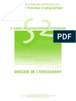 Dossier de L'Enseignant: Formation Historique Et Géographique