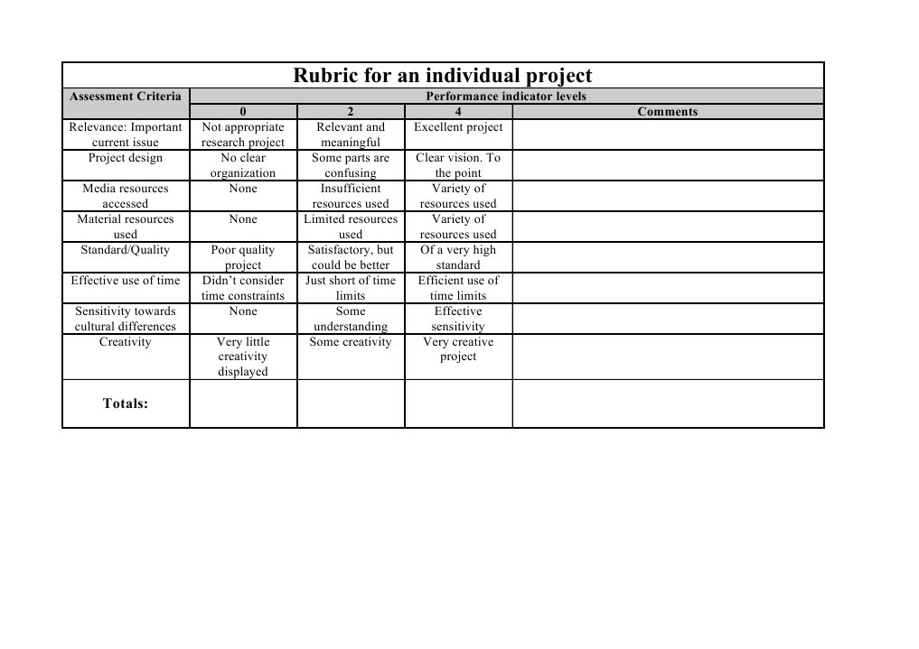 Rubric For Individual Project | PDF | Career & Growth | Business
