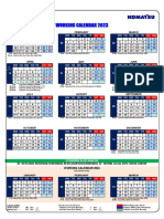 Working Calendar 2023 and 2024 with Holidays
