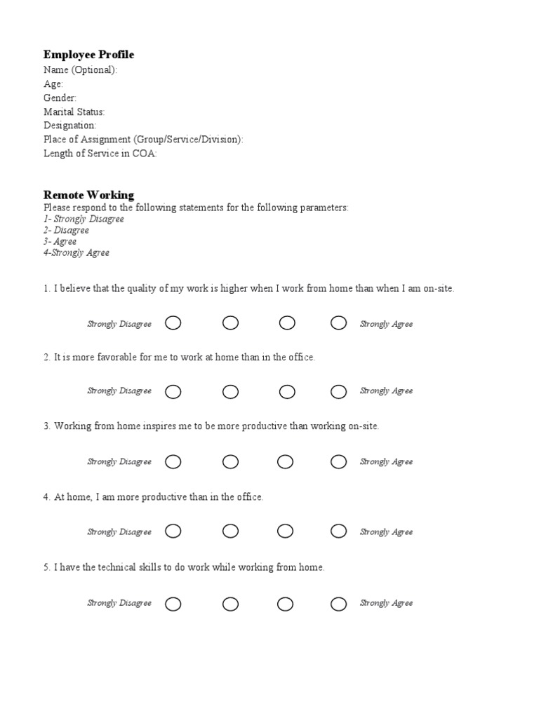 Questionnaire | PDF | Psychology | Business