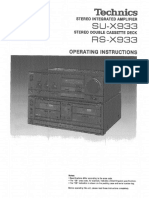 Technics SU-X933 Instructions Manual