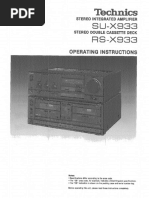 Technics SU-X933 Instructions Manual