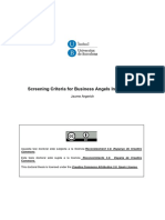 Screening Criteria For Business Angels Investments: Jaume Argerich