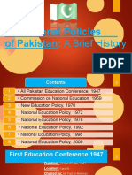 Educational Policies of Pakistan: A Brief History
