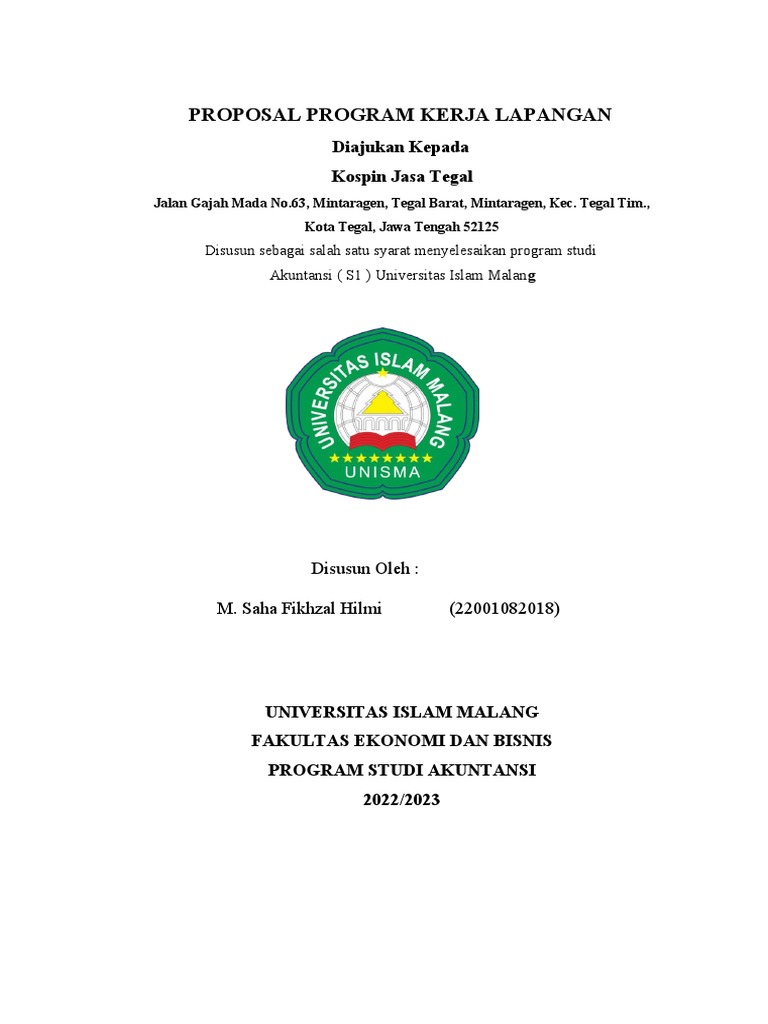 Contoh proposal magang pdf