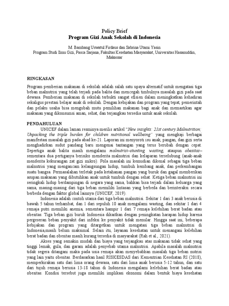 Program Gizi Sekolah: Investasi Jangka Panjang untuk Generasi Sehat dan Cerdas