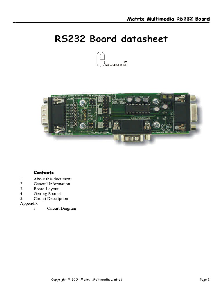 RS232 | PDF | Computer Architecture | Information And Communications ...