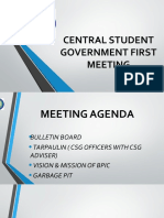 CSG First meeting agenda