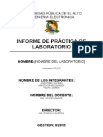 Informe de Práctica de Laboratorio: Universidad Pública de El Alto Ingenieria Electronica