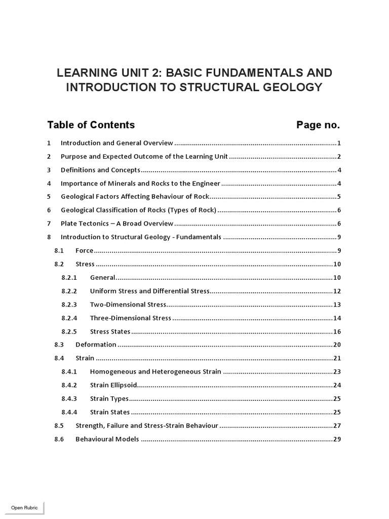 Introduction to Structural Geology | PDF | Stress (Mechanics) | Rock ...