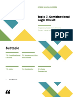 Topic 7. Combinational Logic Circuit: Ce232 Digital System