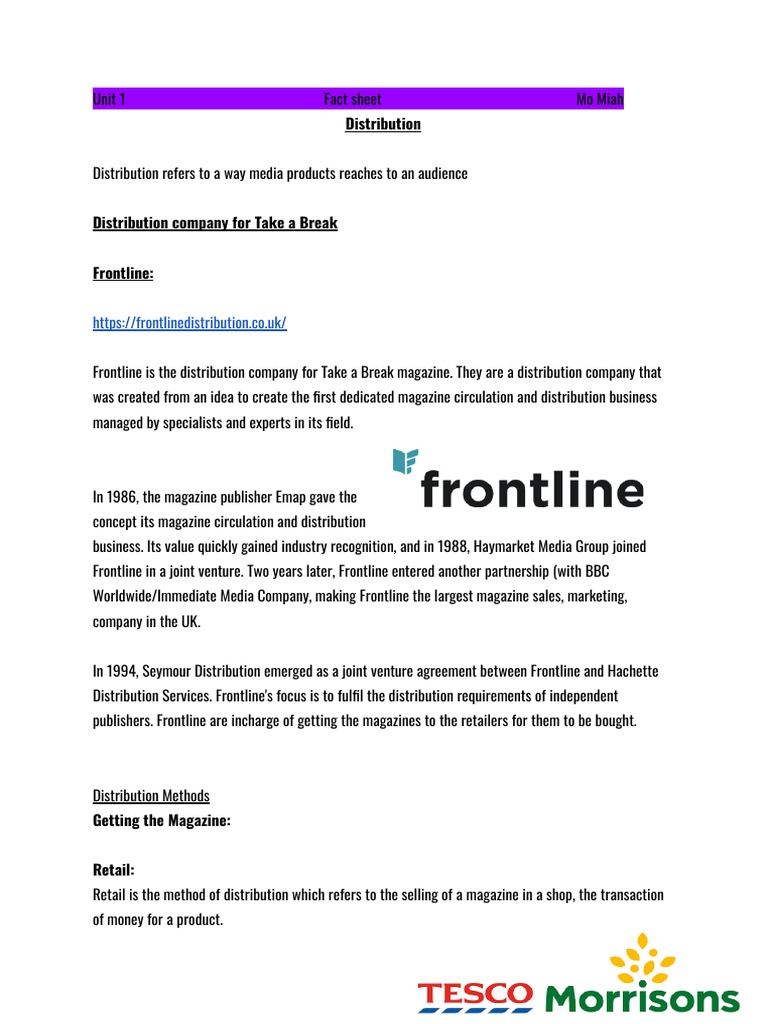 Distribution PDF Magazines Retail