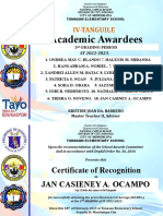 Tunasan ES IV-Tanguile Top 10 Academic Awardees
