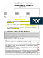 Control de Energías Peligrosas (Lototo) : Evaluación Escrita - Contratas