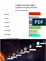 Ingurunearen Ezaguera:: Eguzki-Sistema Gaiaren Errepaso Ariketak