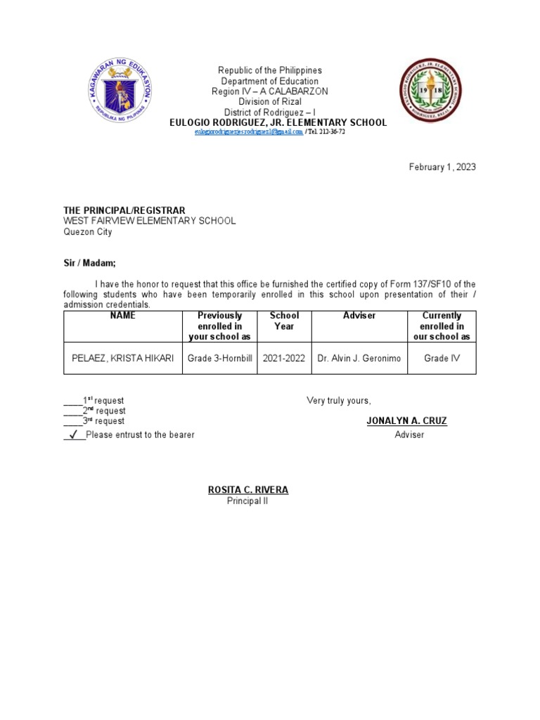 Request sf10 pdf