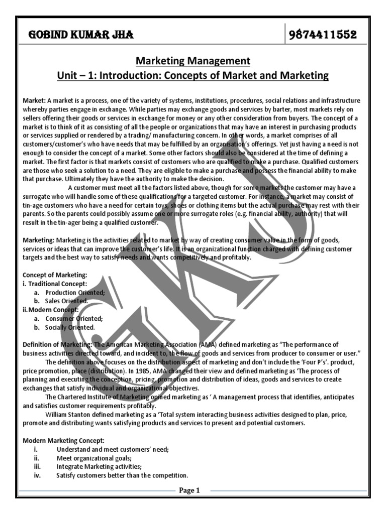 Marketing Concepts and Strategies Overview | PDF | Marketing | Brand