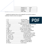 El Condicional Hoja de Trabajo Con Verbos Regulare Hoja de Trabajo - 101452