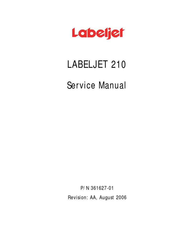 Videojet 210 Service Manual PDF Electrical Connector Computer Memory