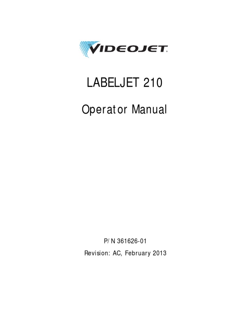 Videojet 210 Operator Manual Us PDF