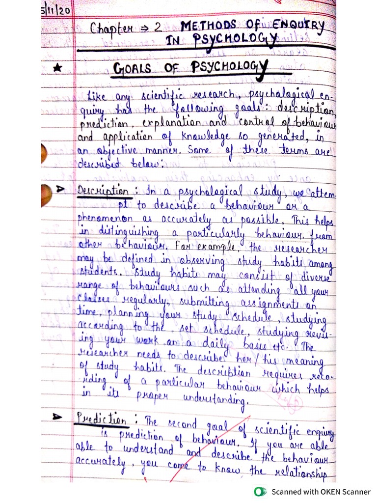 Goals of Psychology | PDF