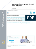 Solar Powered Vaccine Refrigerator For Rural Off-Grid Areas in Nigeria