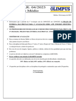 Entrega Das Provas para 1 Avaliação Será Até 27/03/2023 (Segunda-Feira)