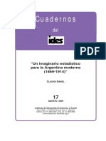 Cuadernos: "Un Imaginario Estadístico para La Argentina Moderna (1869-1914) "