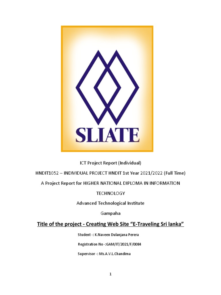 ICT Project: E-Traveling Sri Lanka | PDF | Websites | Social Media