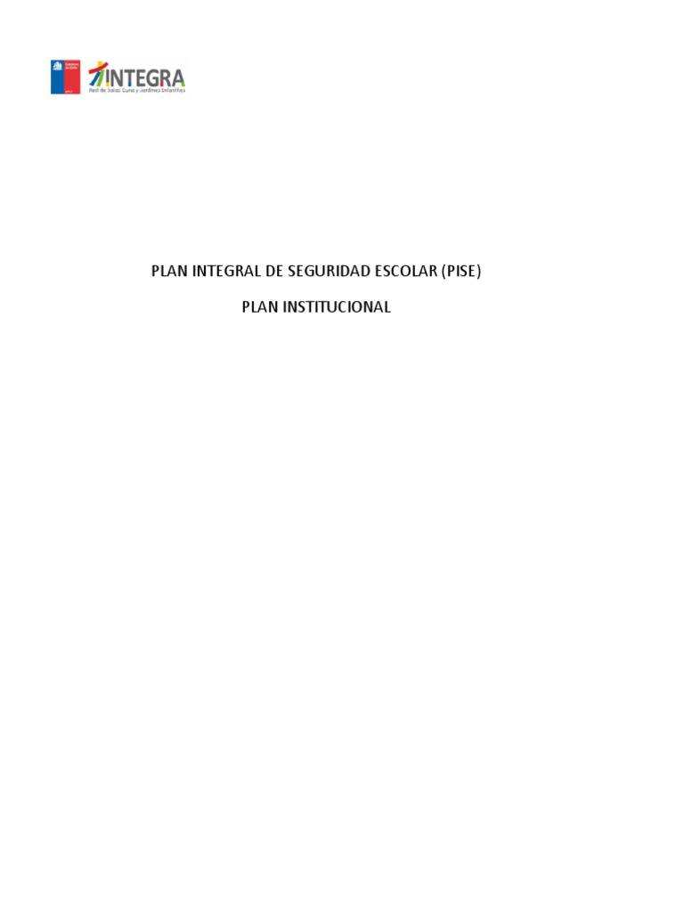 Plan Integral de Seguridad Escolar (Pise) Plan Institucional | PDF ...