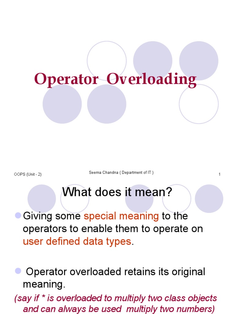 Chapter 8 Operator Overloading, Friends, and References. - ppt