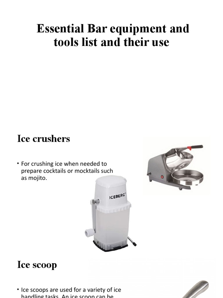 Essential Bar Equipment and Tools PDF