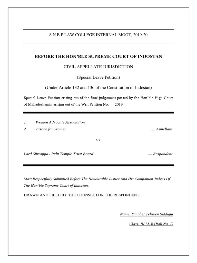 Respondent Sanober Sabarimala PDF Supreme Court Of India Judgment