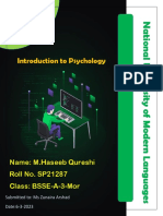 Introduction To Psychology: Assignment No.1