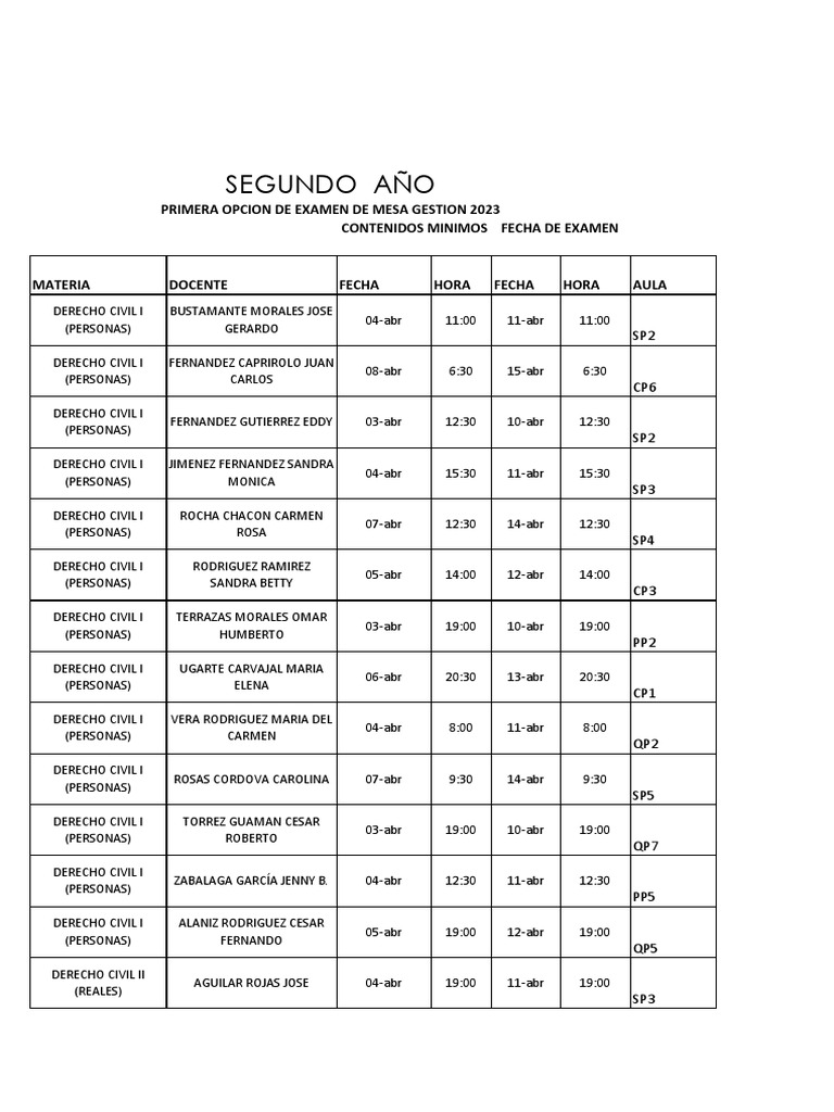 Horarios de Clases de Derecho 2023 | PDF | Justicia | Crimen y violencia
