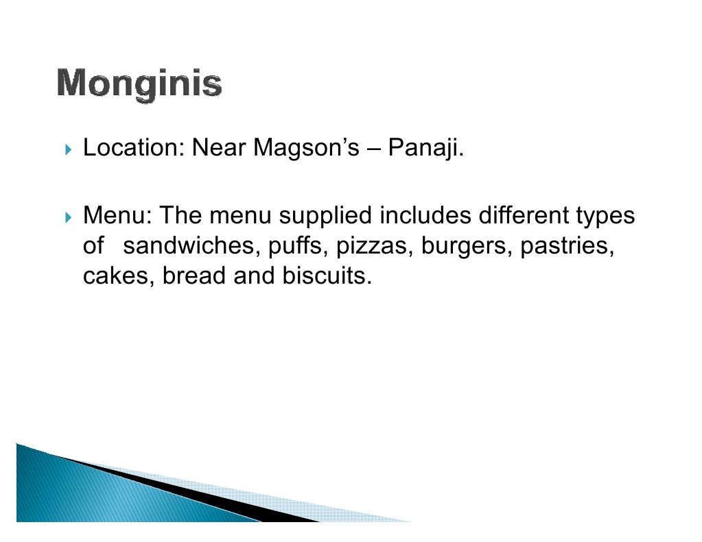 Monginis Menu and Relationship Insights | PDF | Cooking, Food & Wine