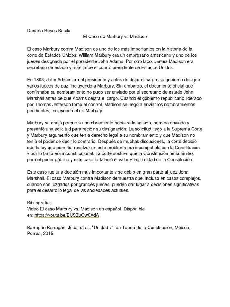 El caso de marbury vs madison pdf
