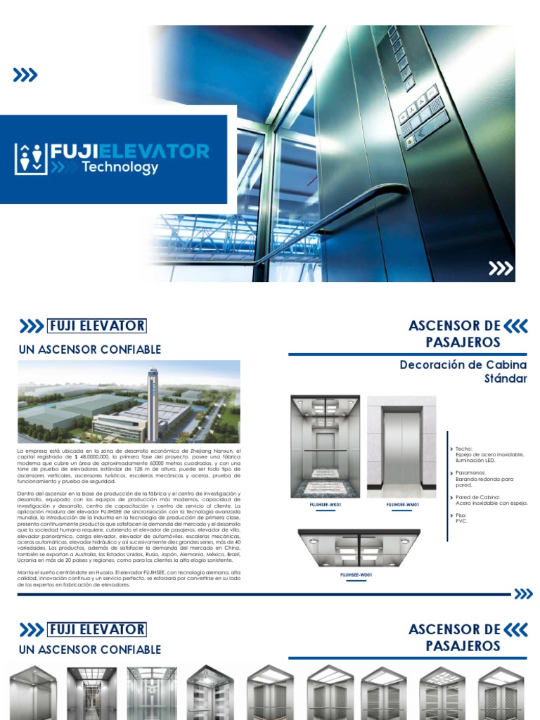 Catalogo Fuji Elevator 2021 | PDF | Ascensor | Diodo emisor de luz