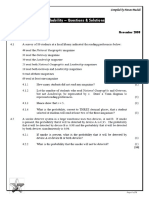 Probability - Questions & Solutions: November 2008