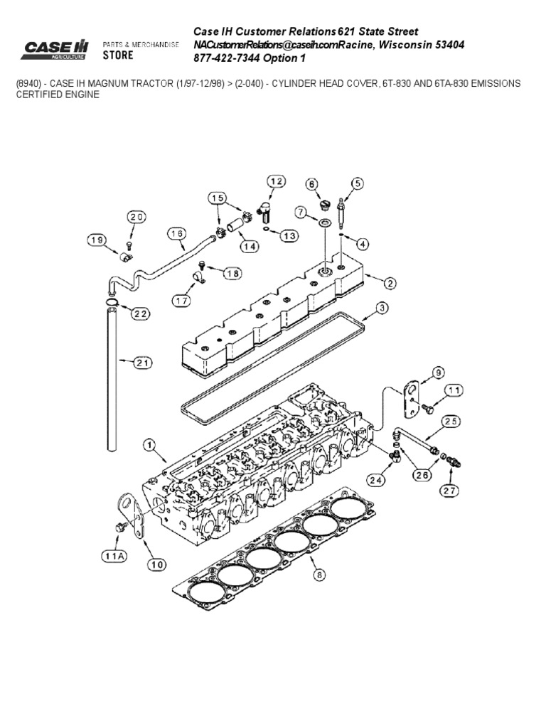 Cylinder head cover 6t 830 and 6ta 830 emissions certified engine
