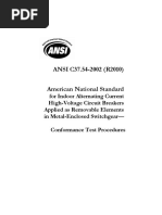 ANSI C37.54-2002 (R2010) - Indoor AC HV Circuit Breakers Applied As Removable Elements in Metal-Enclosed Switchgear - Confromance Test Procedures